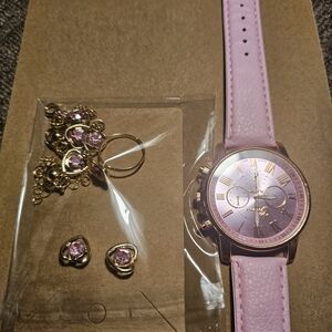 Women with Control Pink and Gold Watch Set